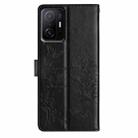 For Xiaomi 11T / 11T Pro Butterflies and Flowers Leather Phone Case(Black) - 3