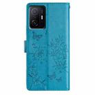 For Xiaomi 11T / 11T Pro Butterflies and Flowers Leather Phone Case(Blue) - 3
