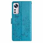 For Xiaomi 12 Lite Butterflies and Flowers Leather Phone Case(Blue) - 3