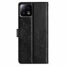 For Xiaomi 13 Butterflies and Flowers Leather Phone Case(Black) - 3