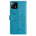 For Xiaomi 13 Butterflies and Flowers Leather Phone Case(Blue) - 3