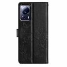 For Xiaomi 13 Lite Butterflies and Flowers Leather Phone Case(Black) - 3