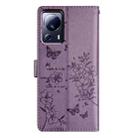 For Xiaomi 13 Lite Butterflies and Flowers Leather Phone Case(Purple) - 3