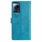 For Xiaomi 13 Lite Butterflies and Flowers Leather Phone Case(Blue) - 3