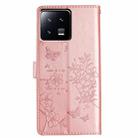 For Xiaomi 13 Pro Butterflies and Flowers Leather Phone Case(Rose Gold) - 3