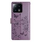 For Xiaomi 13 Pro Butterflies and Flowers Leather Phone Case(Purple) - 3