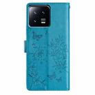 For Xiaomi 13 Pro Butterflies and Flowers Leather Phone Case(Blue) - 3