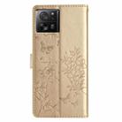 For Xiaomi 13T / 13T Pro Butterflies and Flowers Leather Phone Case(Gold) - 3