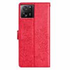 For Xiaomi 13T / 13T Pro Butterflies and Flowers Leather Phone Case(Red) - 3