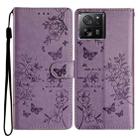 For Xiaomi 13T / 13T Pro Butterflies and Flowers Leather Phone Case(Purple) - 1