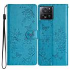 For Xiaomi 13T / 13T Pro Butterflies and Flowers Leather Phone Case(Blue) - 1