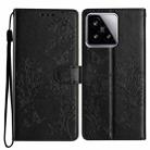 For Xiaomi 15 Butterflies and Flowers Leather Phone Case(Black) - 1