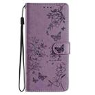 For Xiaomi 15 Butterflies and Flowers Leather Phone Case(Purple) - 3