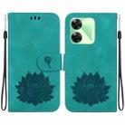 For Realme C61 / C63 / Note 60 Lotus Embossed Leather Phone Case(Green) - 1