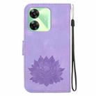 For Realme C61 / C63 / Note 60 Lotus Embossed Leather Phone Case(Purple) - 3