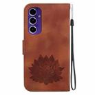 For Samsung Galaxy S24 FE 5G Lotus Embossed Leather Phone Case(Brown) - 3