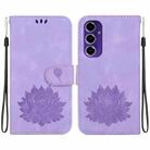 For Samsung Galaxy S24 FE 5G Lotus Embossed Leather Phone Case(Purple) - 1