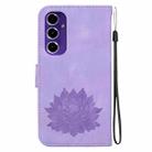 For Samsung Galaxy S24 FE 5G Lotus Embossed Leather Phone Case(Purple) - 3