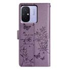 For Redmi 12C Butterflies and Flowers Leather Phone Case(Purple) - 3