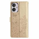 For Redmi 13C 4G Butterflies and Flowers Leather Phone Case(Gold) - 3