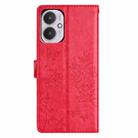 For Redmi 13C 4G Butterflies and Flowers Leather Phone Case(Red) - 3