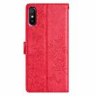 For Redmi 9A Butterflies and Flowers Leather Phone Case(Red) - 3