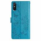 For Redmi 9A Butterflies and Flowers Leather Phone Case(Blue) - 3