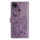 For Redmi 9C Butterflies and Flowers Leather Phone Case(Purple) - 3