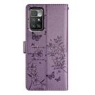 For Redmi 10 Butterflies and Flowers Leather Phone Case(Purple) - 3