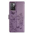 For Redmi 10 2022 Butterflies and Flowers Leather Phone Case(Purple) - 3