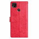 For Redmi 10A Butterflies and Flowers Leather Phone Case(Red) - 3