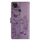 For Redmi 10A Butterflies and Flowers Leather Phone Case(Purple) - 3