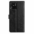 For Redmi 10C Butterflies and Flowers Leather Phone Case(Black) - 3