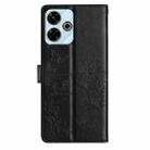 For Redmi 13 4G Butterflies and Flowers Leather Phone Case(Black) - 3