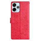 For Redmi 13 4G Butterflies and Flowers Leather Phone Case(Red) - 3