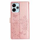 For Redmi 13 4G Butterflies and Flowers Leather Phone Case(Rose Gold) - 3