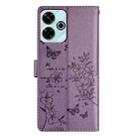 For Redmi 13 4G Butterflies and Flowers Leather Phone Case(Purple) - 3