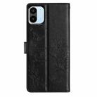 For Redmi A1 Butterflies and Flowers Leather Phone Case(Black) - 3