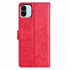 For Redmi A1 Butterflies and Flowers Leather Phone Case(Red) - 3