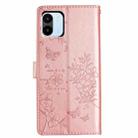 For Redmi A1 Butterflies and Flowers Leather Phone Case(Rose Gold) - 3