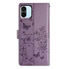 For Redmi A1 Butterflies and Flowers Leather Phone Case(Purple) - 3