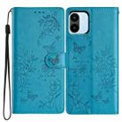 For Redmi A1 Butterflies and Flowers Leather Phone Case(Blue) - 1