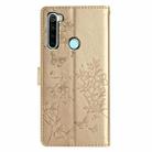 For Redmi Note 8T Butterflies and Flowers Leather Phone Case(Gold) - 3