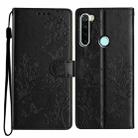 For Redmi Note 8T Butterflies and Flowers Leather Phone Case(Black) - 1