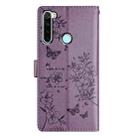 For Redmi Note 8T Butterflies and Flowers Leather Phone Case(Purple) - 3