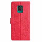 For Redmi Note 9 Pro Butterflies and Flowers Leather Phone Case(Red) - 3