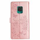 For Redmi Note 9 Pro Butterflies and Flowers Leather Phone Case(Rose Gold) - 3