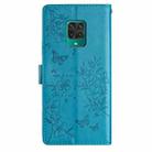 For Redmi Note 9 Pro Butterflies and Flowers Leather Phone Case(Blue) - 3
