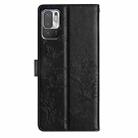 For Redmi Note 10 5G Butterflies and Flowers Leather Phone Case(Black) - 3