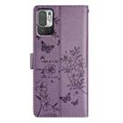 For Redmi Note 10 5G Butterflies and Flowers Leather Phone Case(Purple) - 3